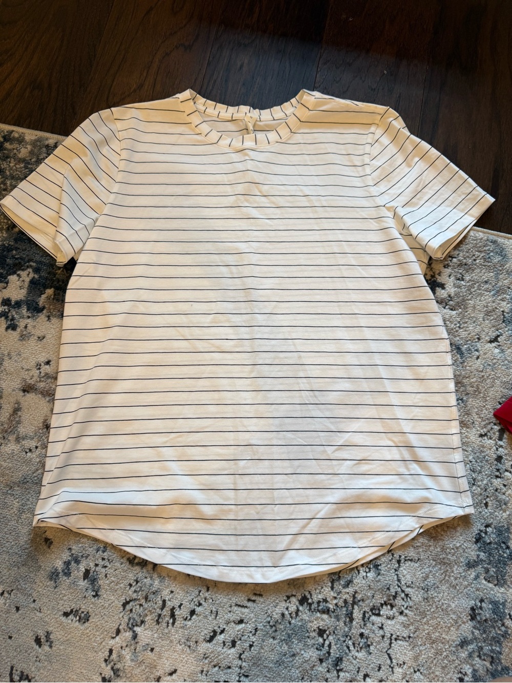 lululemon athletica White Tee with Thin Black Stripes